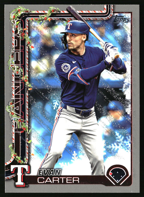 Evan Carter #H2 2025 Topps Holiday Silver Glitter Holiday