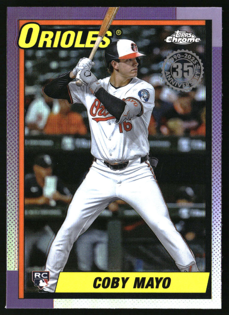 Coby Mayo #90CB-17 2025 Topps Chrome 1990 Topps Baseball 35th Anniversary