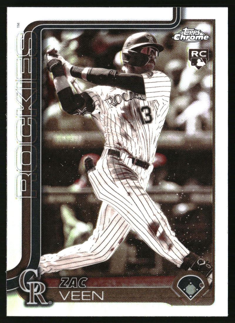 Zac Veen #USC28 2025 Topps Chrome Update Sepia Refractors