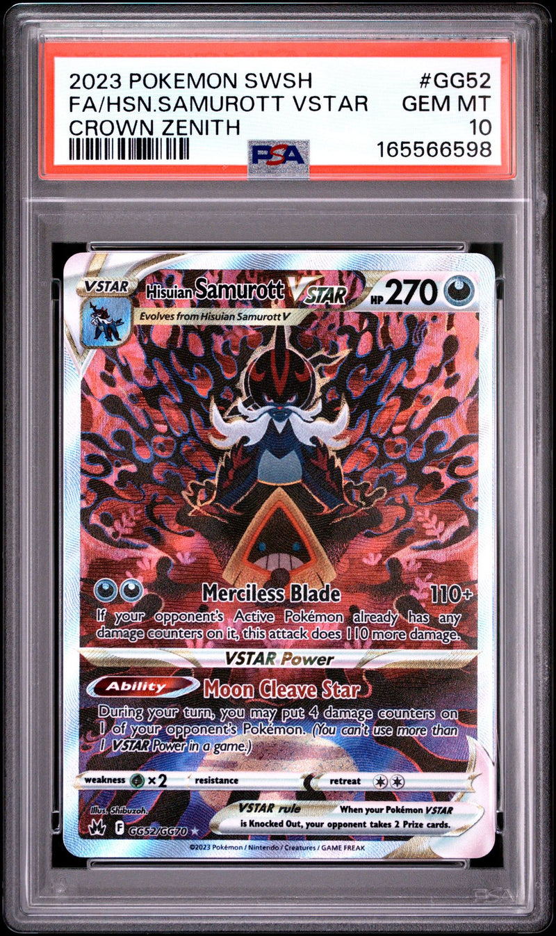 Hisuian Samurott Vstar #GG52 2023 Pokemon Sword And Shield Crown Zenith PSA 10