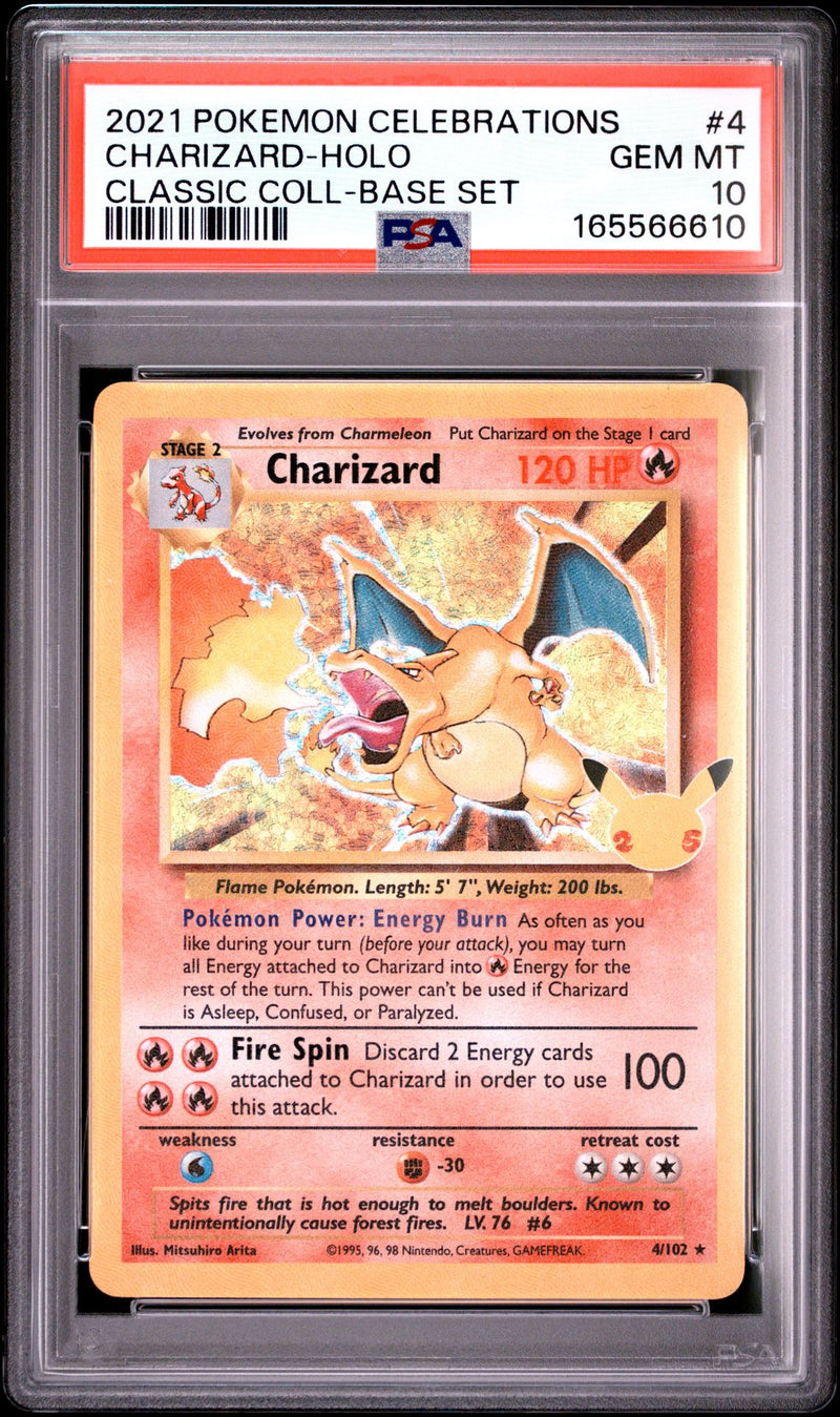 Charizard-Holo #4 2021 Pokemon Celebrations Classic Collection PSA 10