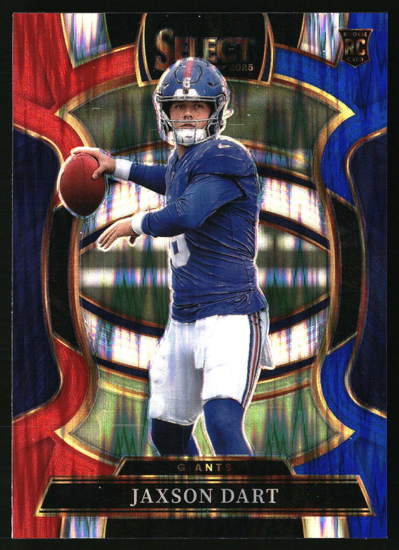 Jaxson Dart #93 2025 Panini Select Red and Blue Prizm Shock