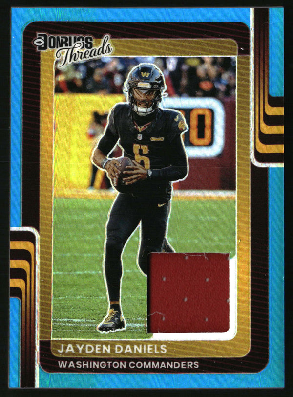 Jayden Daniels #DTBH-JDS 2025 Donruss Optic Donruss Threads Neon Blue