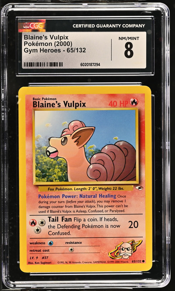Blaine's Vulpix #65/132 2000 Gym Heroes CGC 8