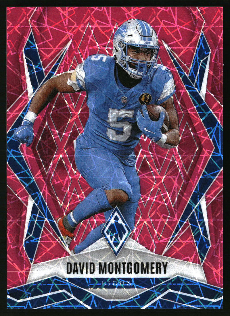 David Montgomery #108 2025 Panini Phoenix Pink Lazer Prizm