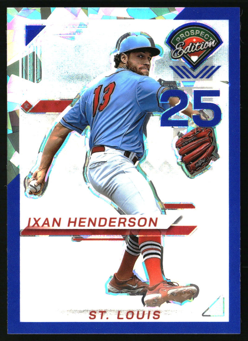 Ixan Henderson 2025 Panini Prospect Edition #86 Holo Prospect Ticket Blue Ice SN
