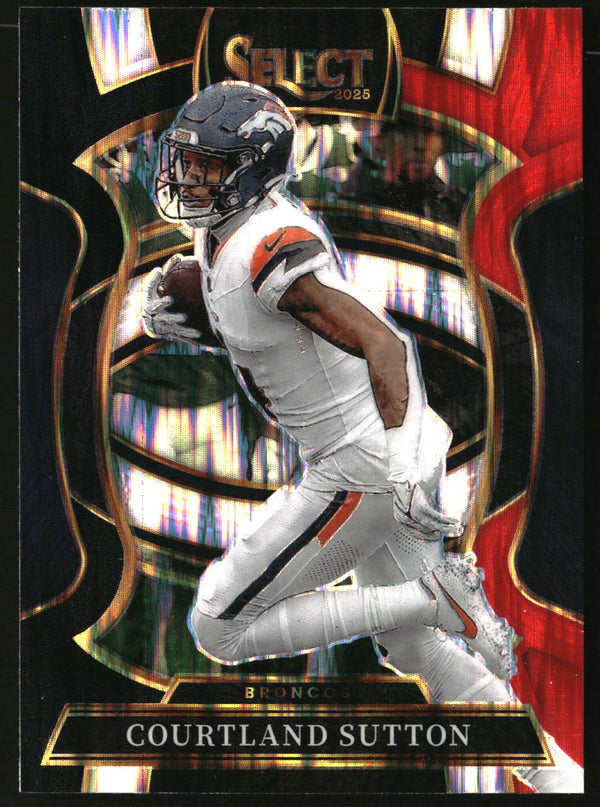 Courtland Sutton 2025 Panini Select #11 Black and Red Prizm Shock