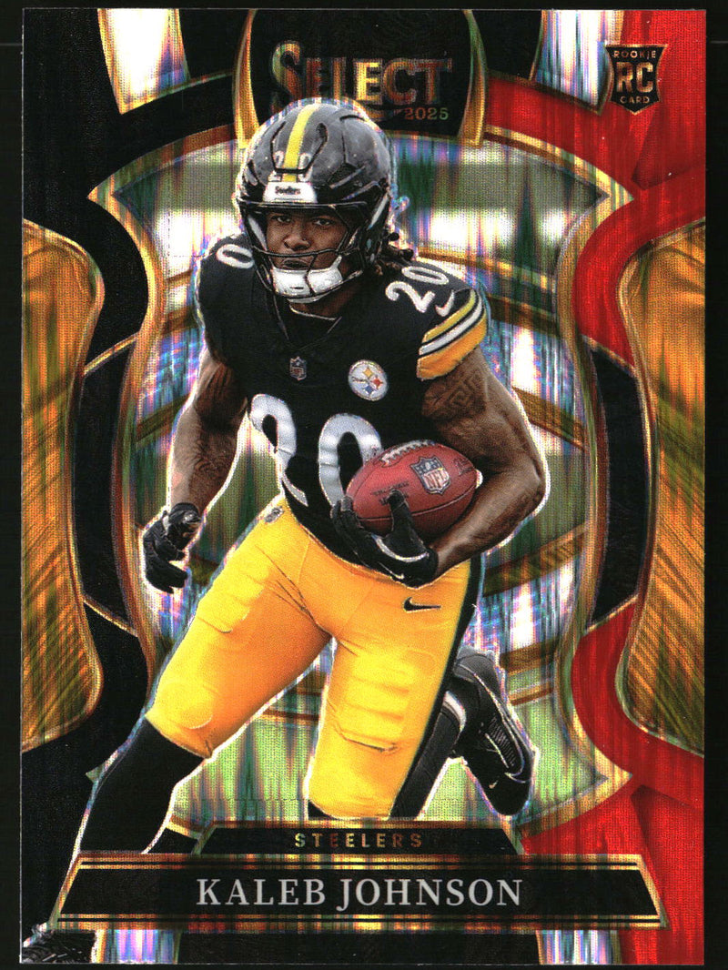 Kaleb Johnson 2025 Panini Select #52 Black and Red Prizm Shock Rookie