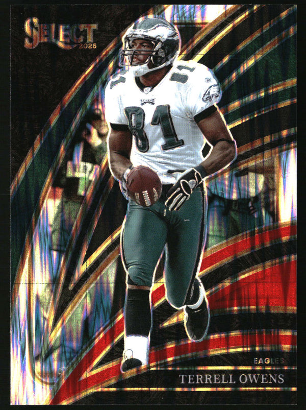 Terrell Owens 2025 Panini Select #300 Black and Red Prizm Shock