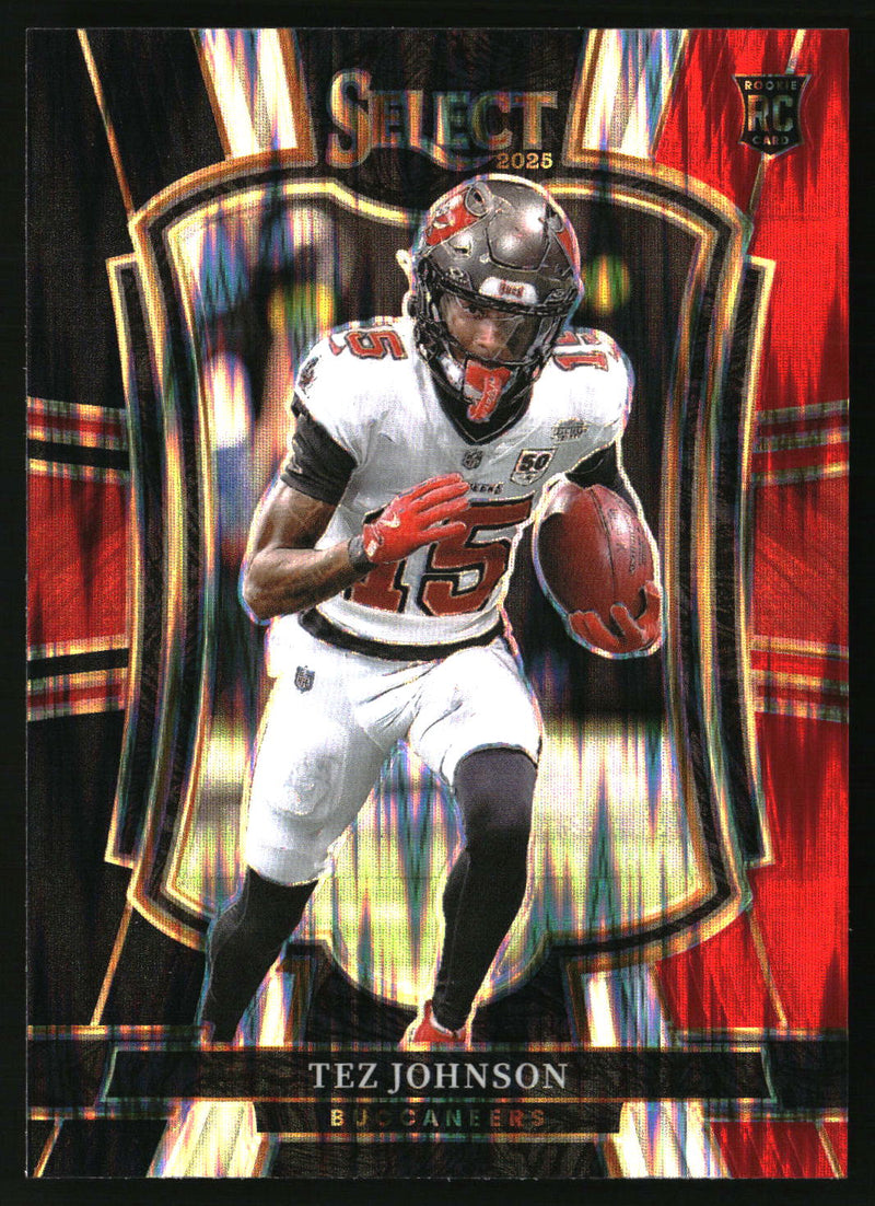 Tez Johnson 2025 Panini Select #138 Black and Red Prizm Shock