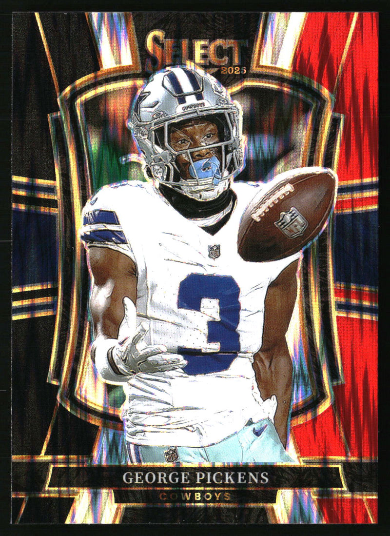 George Pickens 2025 Panini Select #197 Black and Red Prizm Shock