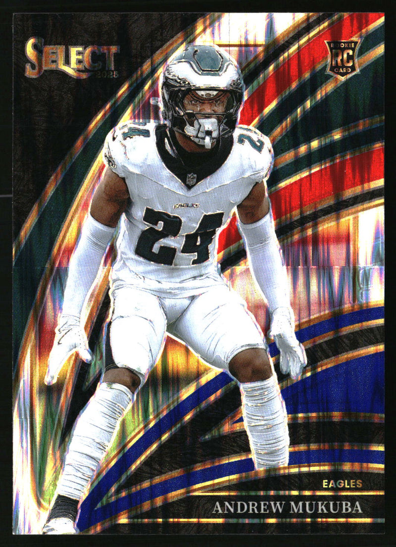 Andrew Mukuba 2025 Panini Select #291 Red and Blue Prizm Shock