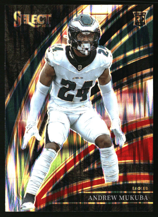Andrew Mukuba 2025 Panini Select #291 Black and Red Prizm Shock