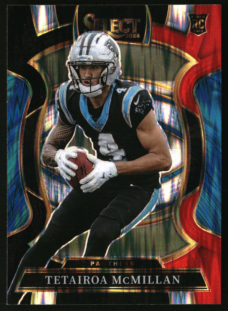 Tetairoa McMillan 2025 Panini Select #44 Black and Red Prizm Shock RC