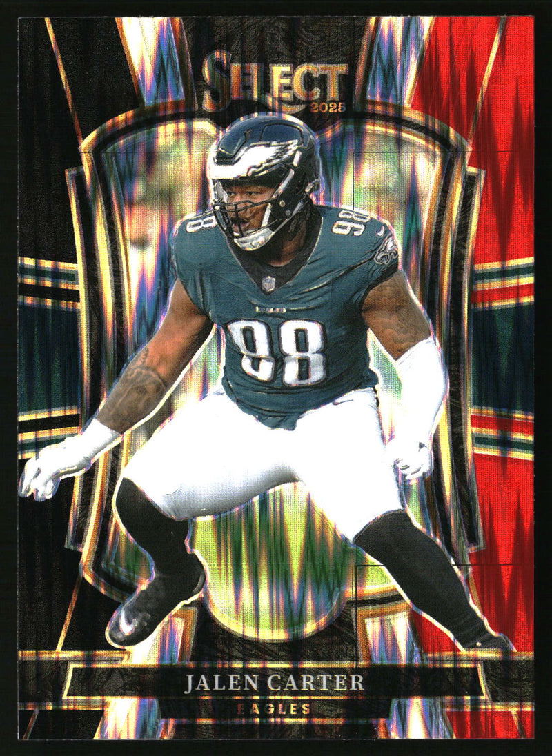 Jalen Carter 2025 Panini Select #191 Black and Red Prizm Shock