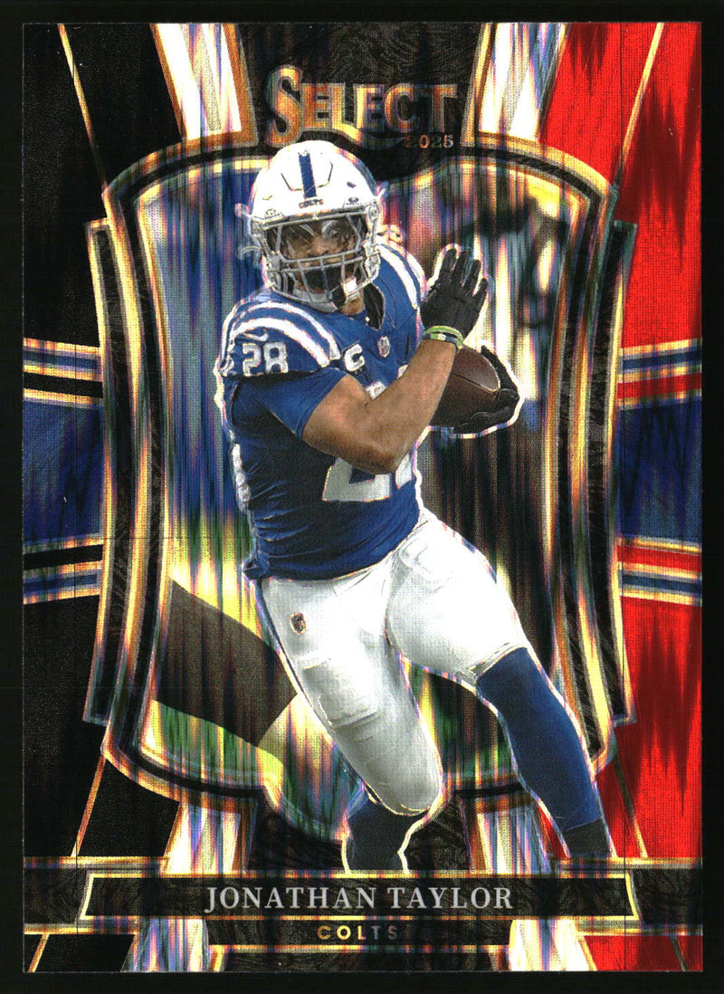 Jonathan Taylor 2025 Panini Select #132 Black and Red Prizm Shock