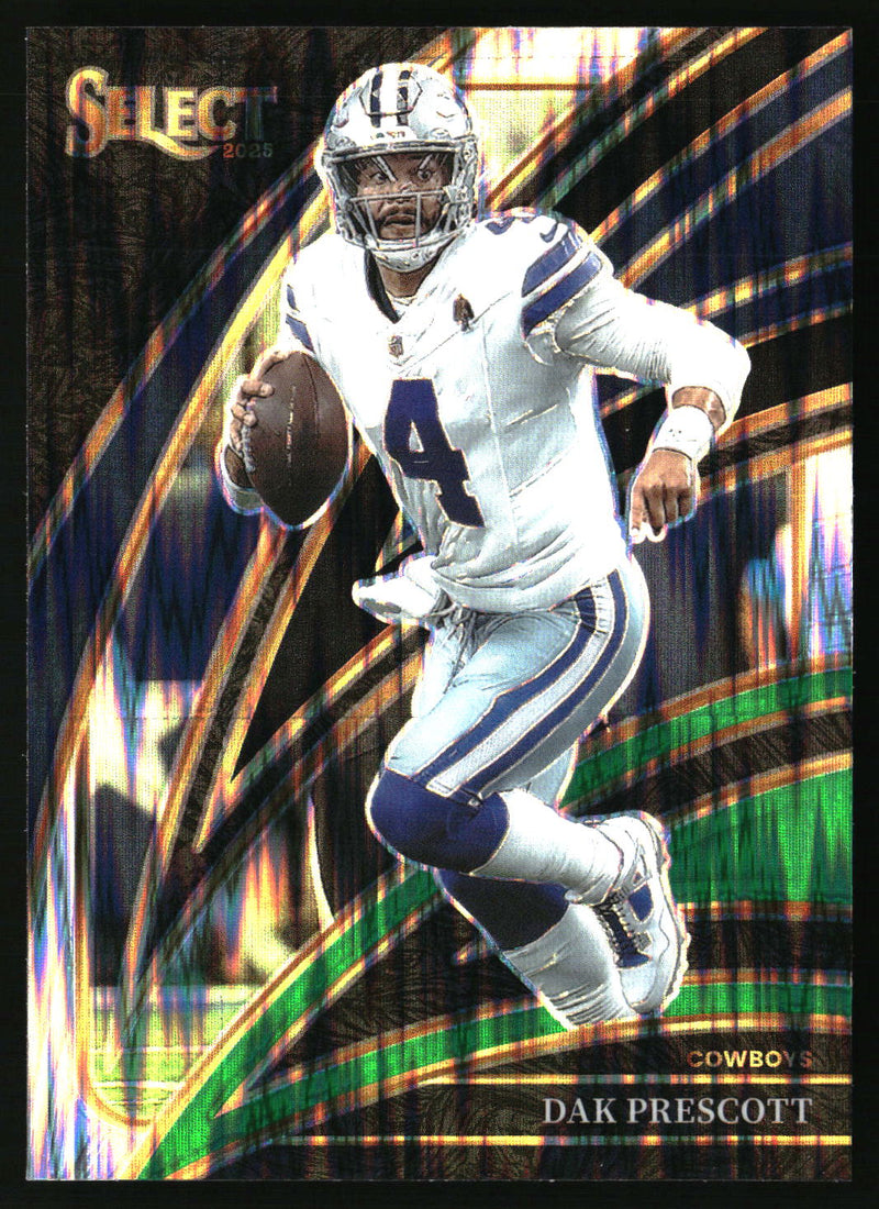 Dak Prescott 2025 Panini Select #296 Black and Green Prizm Shock