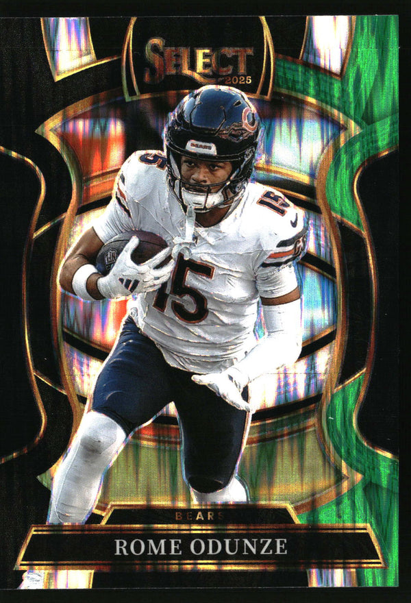 Rome Odunze 2025 Panini Select #74 Black and Green Prizm Shock