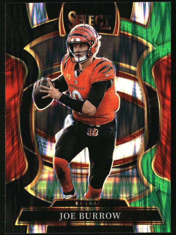 Joe Burrow 2025 Panini Select #57 Black and Green Prizm Shock