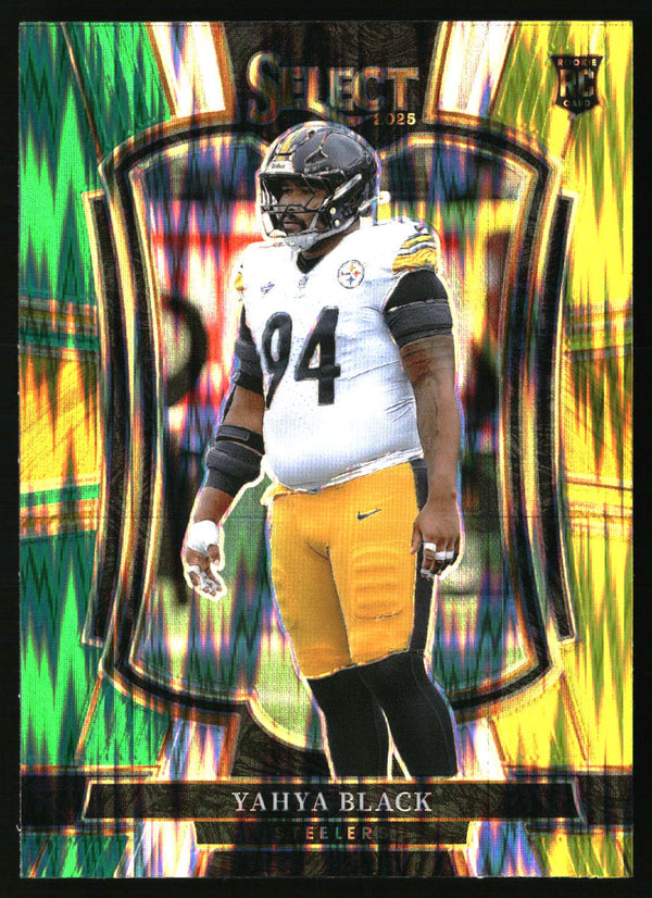 Yahya Black 2025 Panini Select #153 Green and Yellow Prizm Shock