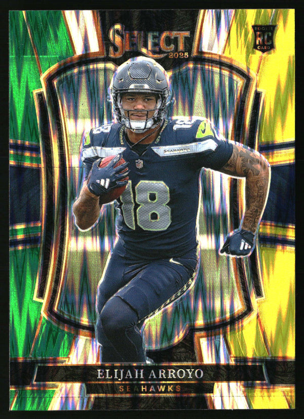 Elijah Arroyo 2025 Panini Select #114 Green and Yellow Prizm Shock