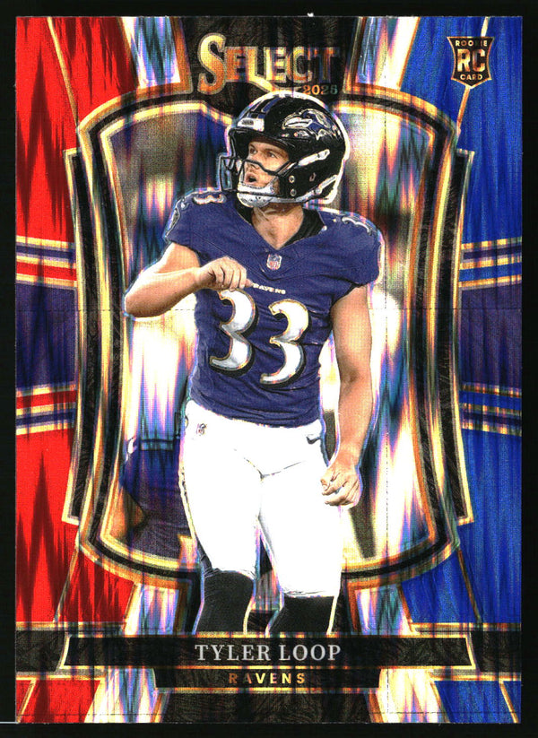 Tyler Loop 2025 Panini Select #161 Red and Blue Prizm Shock RC
