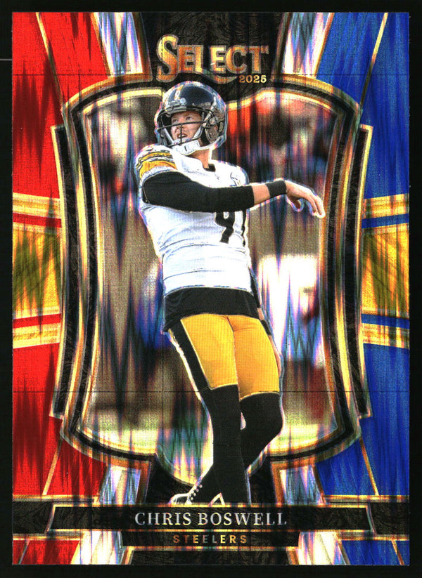 Chris Boswell 2025 Panini Select #151 Red and Blue Prizm Shock