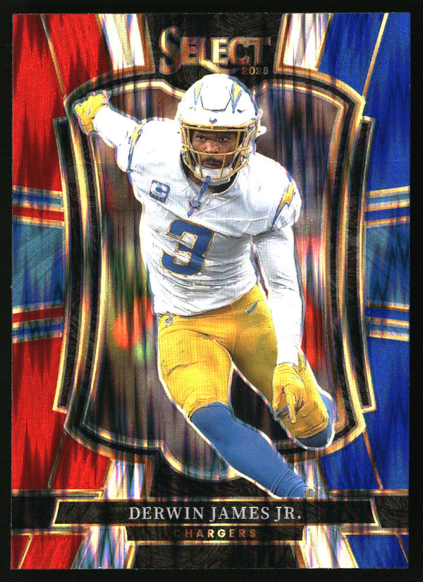 Derwin James Jr. 2025 Panini Select #103 Red and Blue Prizm Shock