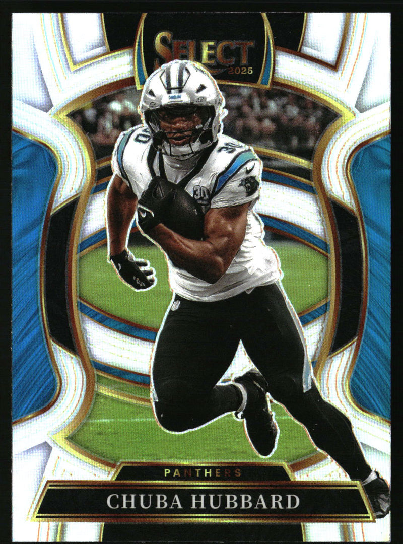 Chuba Hubbard 2025 Panini Select #43 Silver Prizm Shock
