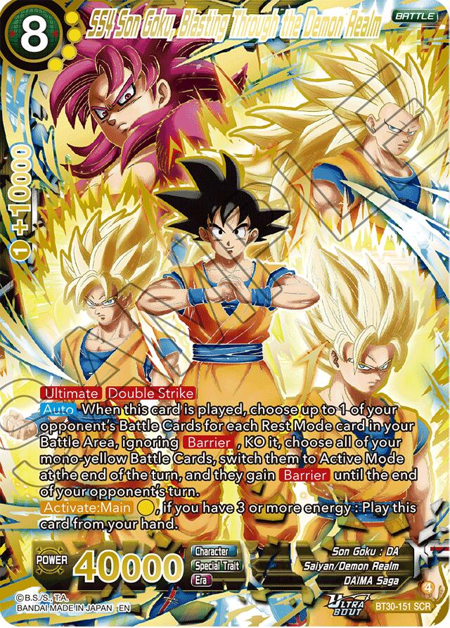 SS4 Son Goku, Blasting Through the Demon Realm (SCR) (BT30-151) [Three –  Dynamic Card Collectors