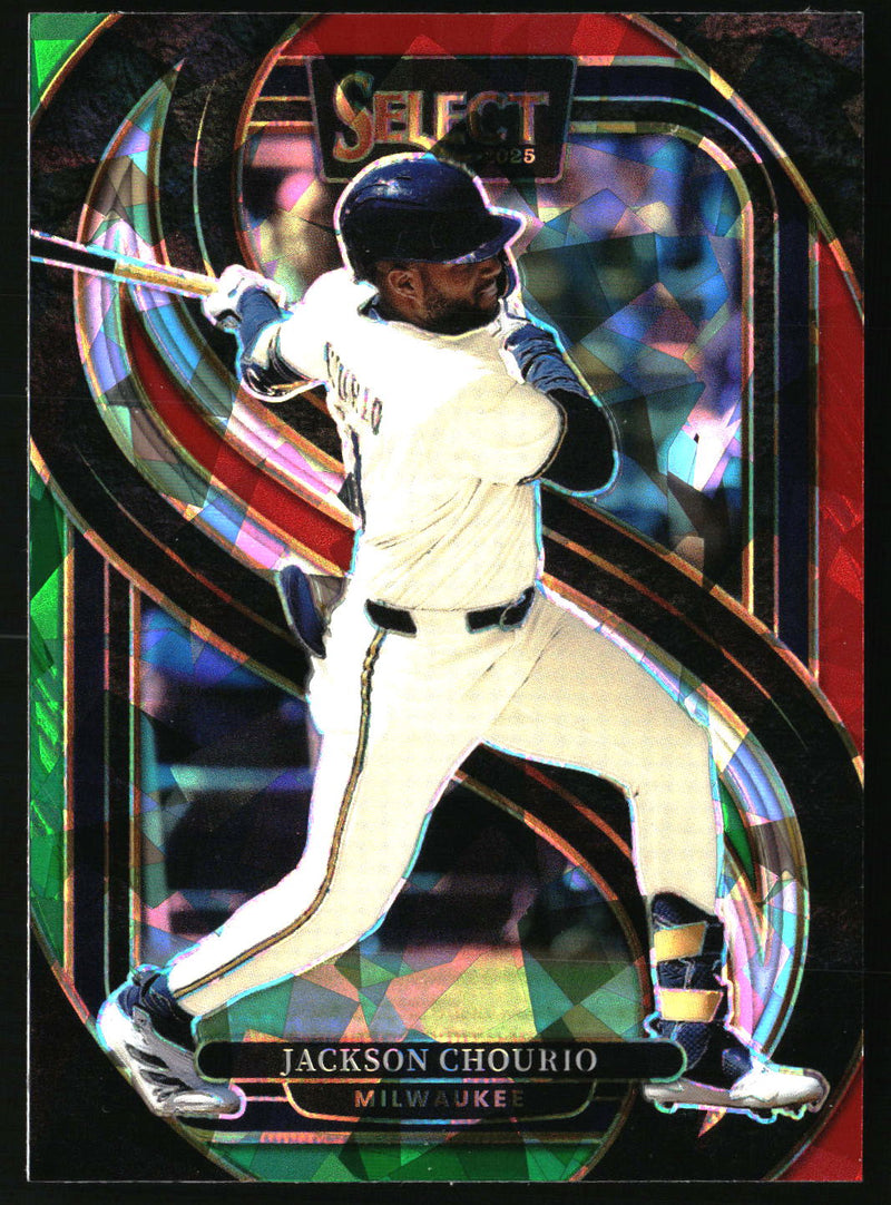 Jackson Chourio 2025 Panini Select #130 Red and Green Ice Prizms