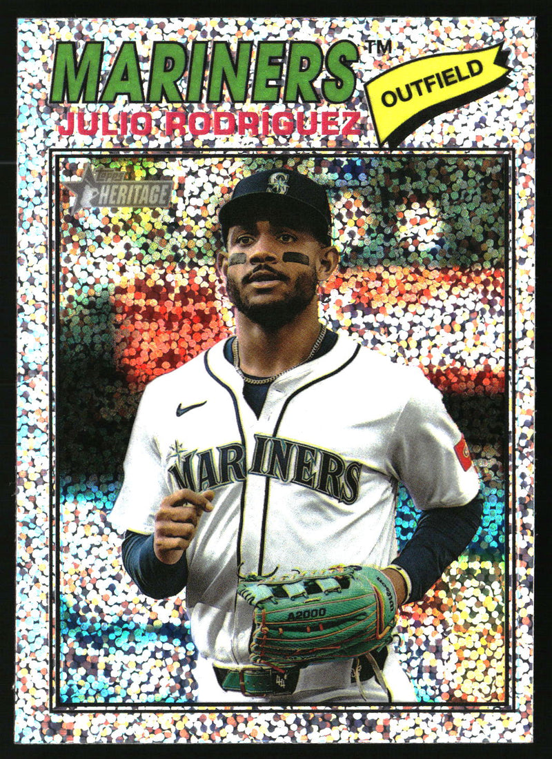 Julio Rodríguez 2026 Topps Heritage #240 Chrome Silver Sparkle Refractors