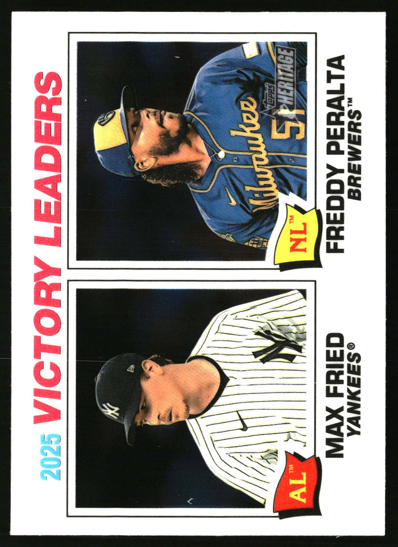 2025 Victory Leaders (Max Fried / Freddy Peralta) 2026 Topps Heritage #5 Chrome