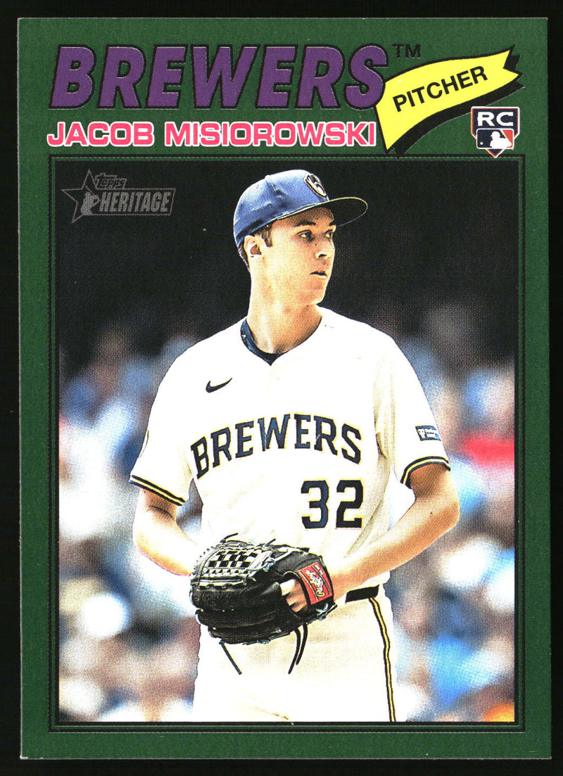 Jacob Misiorowski 2026 Topps Heritage #144 Dark Green RC