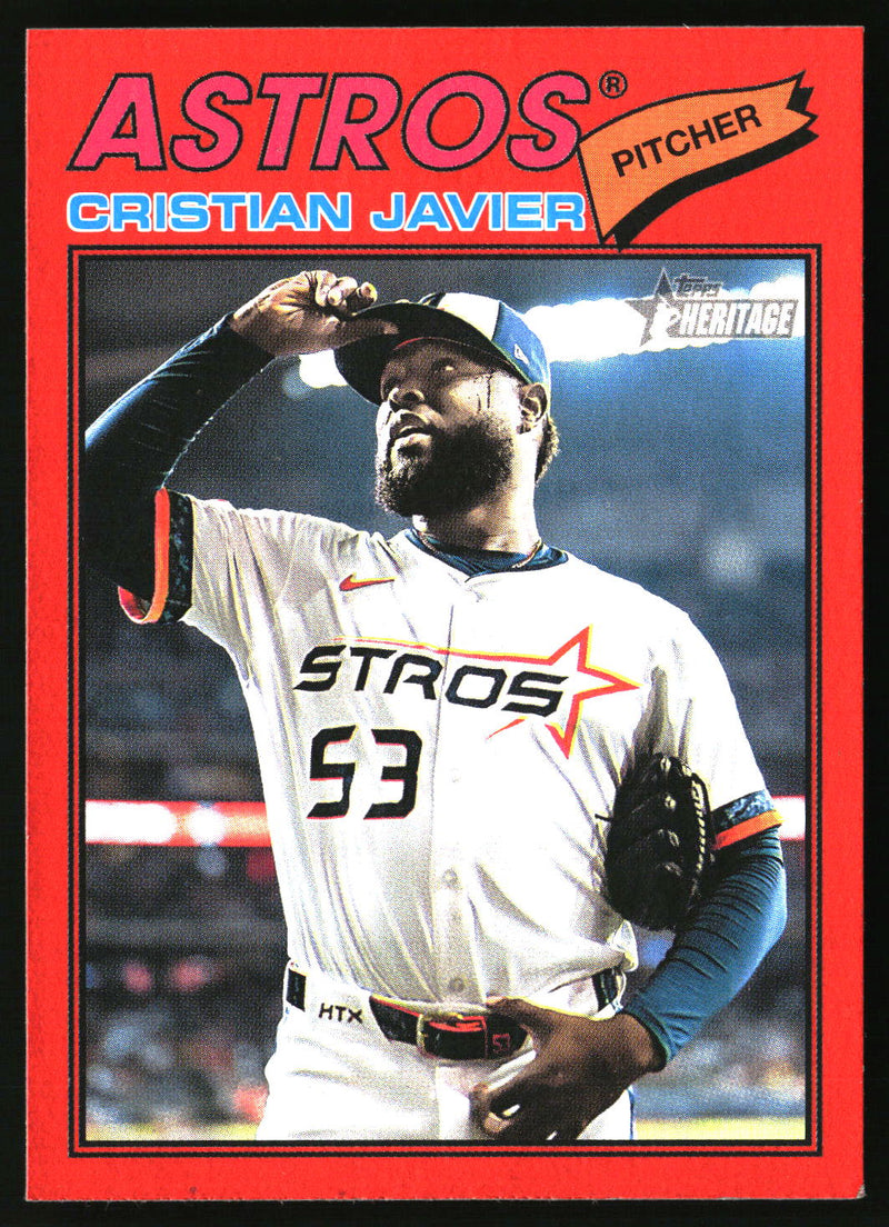 Cristian Javier 2026 Topps Heritage #330 Red
