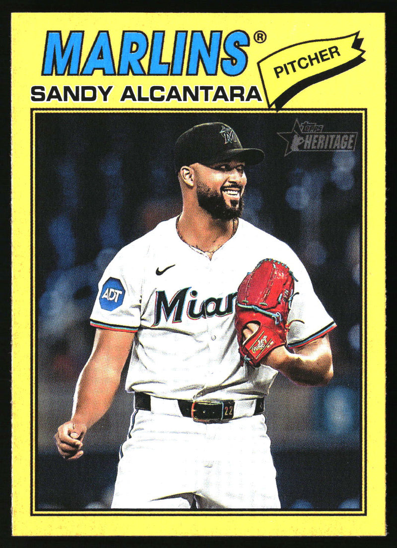 Sandy Alcantara 2026 Topps Heritage #76 Dark Yellow