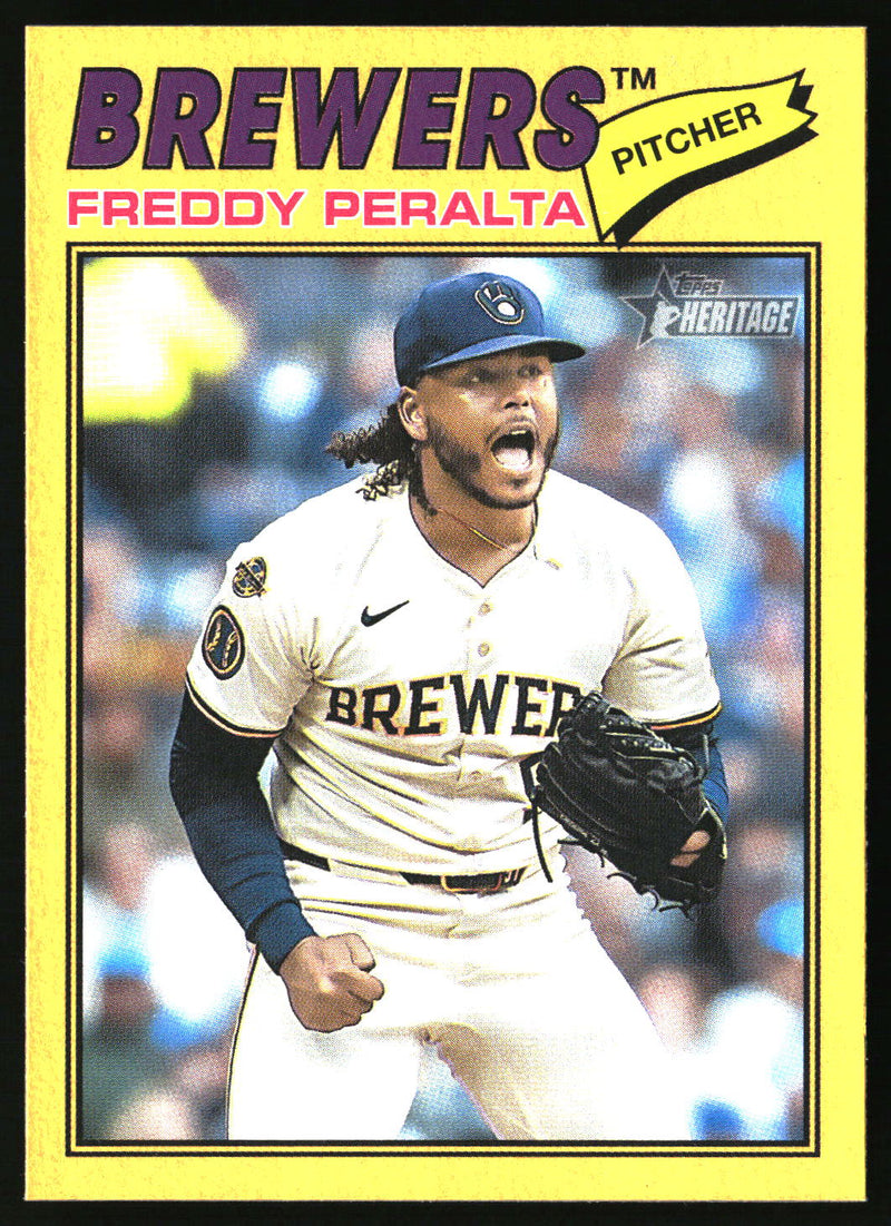 Freddy Peralta 2026 Topps Heritage #291 Dark Yellow
