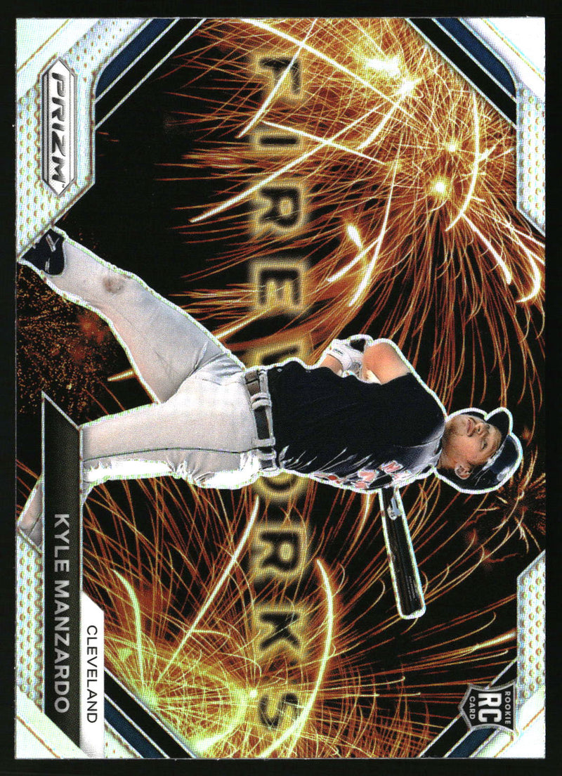 Kyle Manzardo 2024 Panini Prizm #12 Fireworks Silver Prizms