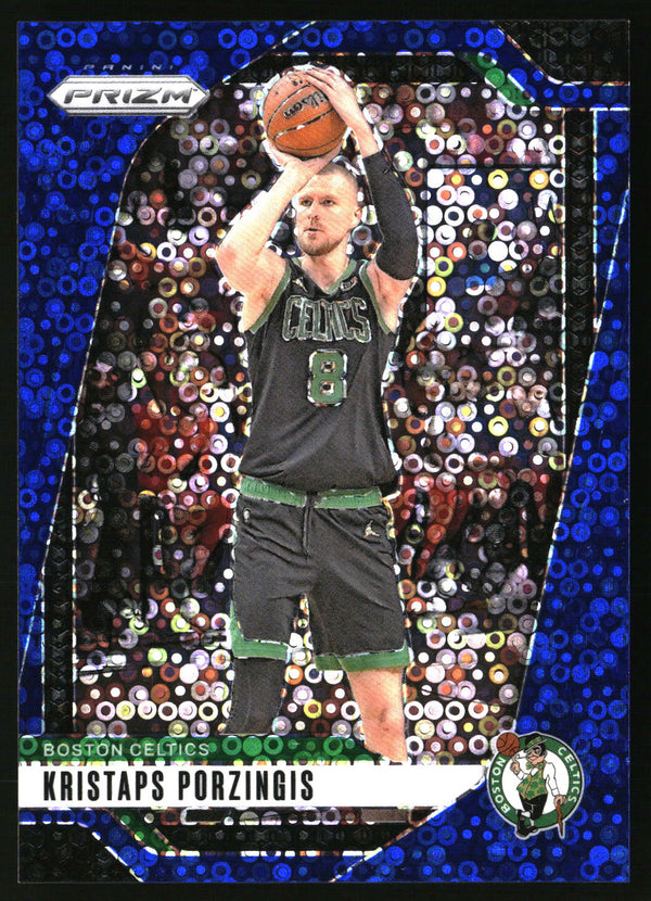 Kristaps Porzingis 2024-25 Panini Prizm #114 Prizms Fast Break Blue SN