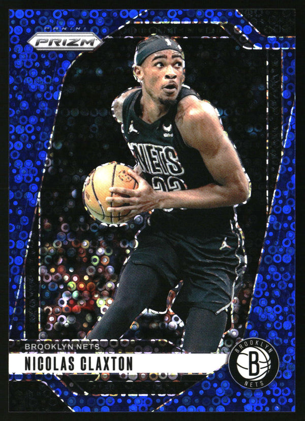 Nicolas Claxton 2024-25 Panini Prizm #38 Prizms Fast Break Blue SN