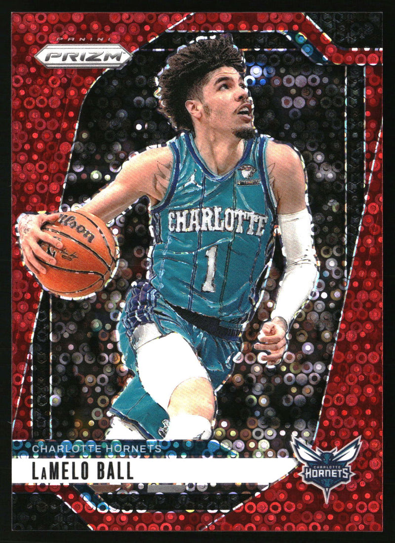 LaMelo Ball 2024-25 Panini Prizm #30 Prizms Fast Break Red SN