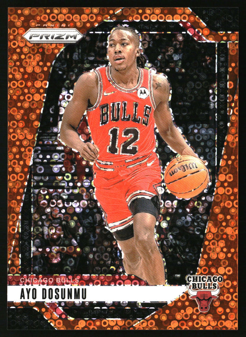 Ayo Dosunmu 2024-25 Panini Prizm #121 Prizms Fast Break Orange SN