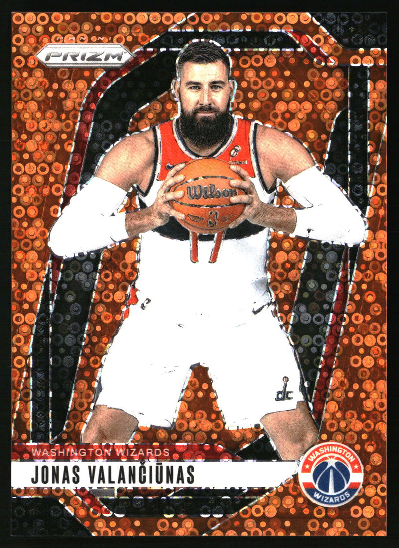Jonas Valanciunas 2024-25 Panini Prizm #76 Prizms Fast Break Orange SN