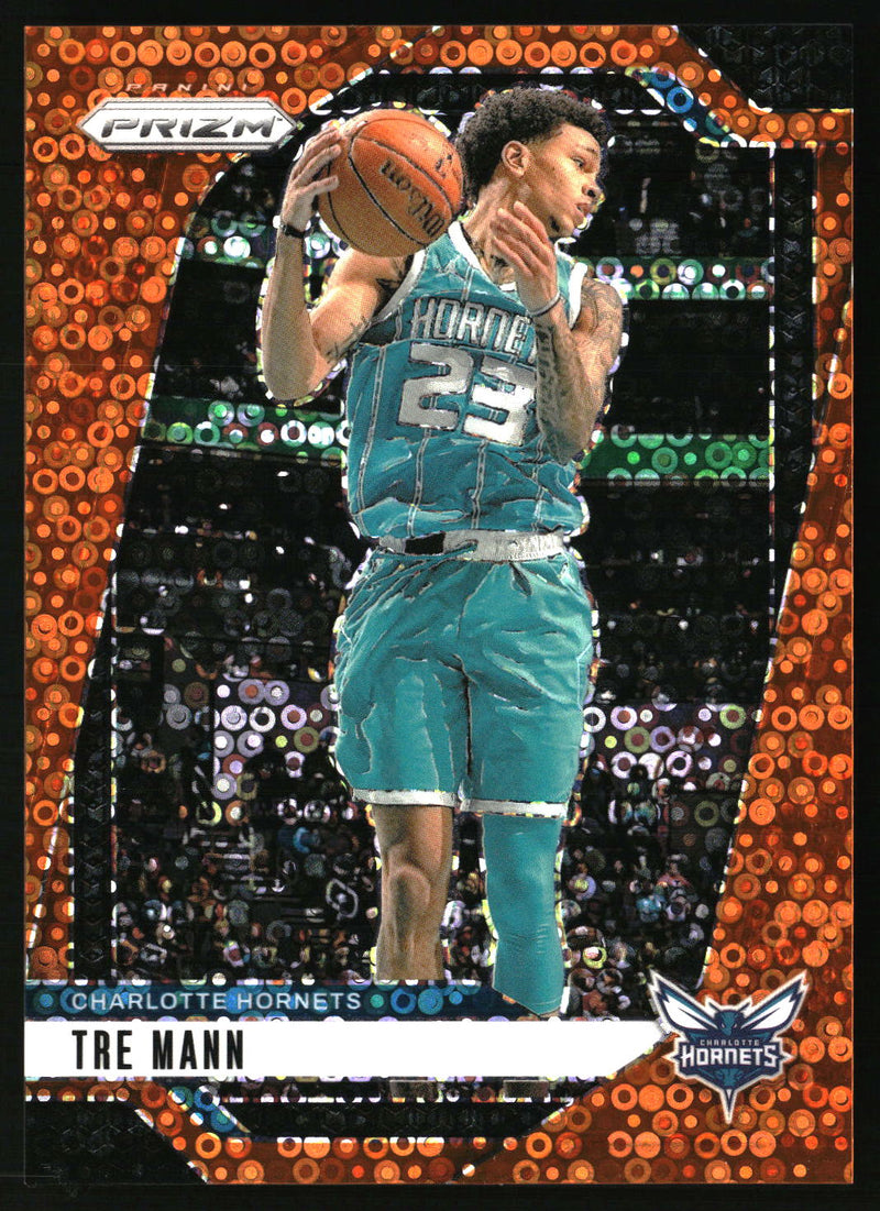 Tre Mann 2024-25 Panini Prizm #179 Prizms Fast Break Orange SN