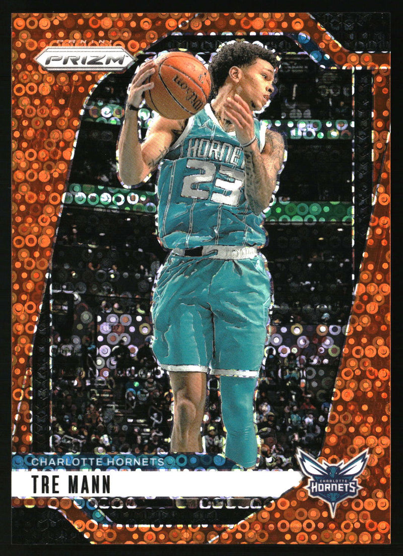 Tre Mann 2024-25 Panini Prizm #179 Prizms Fast Break Orange SN