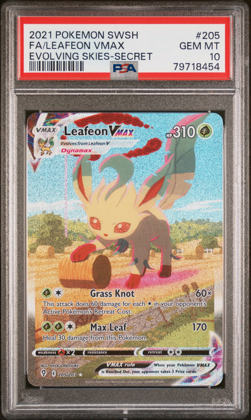 Leafeon Vmax #205 2021 Pokemon Sword & Shield Evolving Skies PSA 10