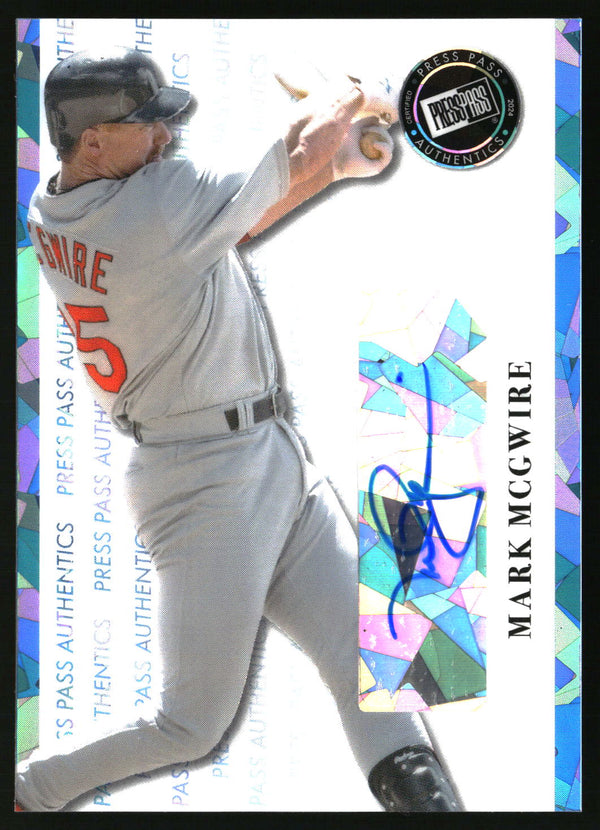 Mark McGwire 2024 Press Pass Authentics Crystal Light Blue #PP-MM1 SN, AU