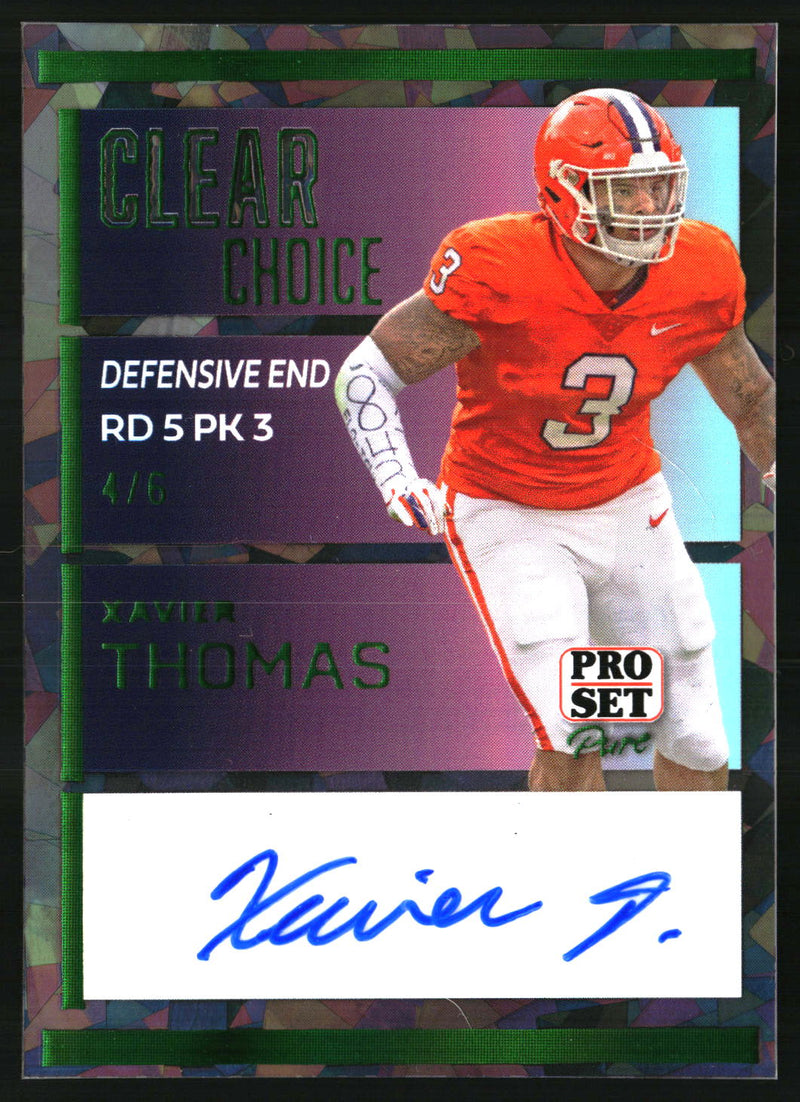 Xavier Thomas 2024 Pro Set Pure #CC-XT1 Clear Choice Green Crystal SN, AU