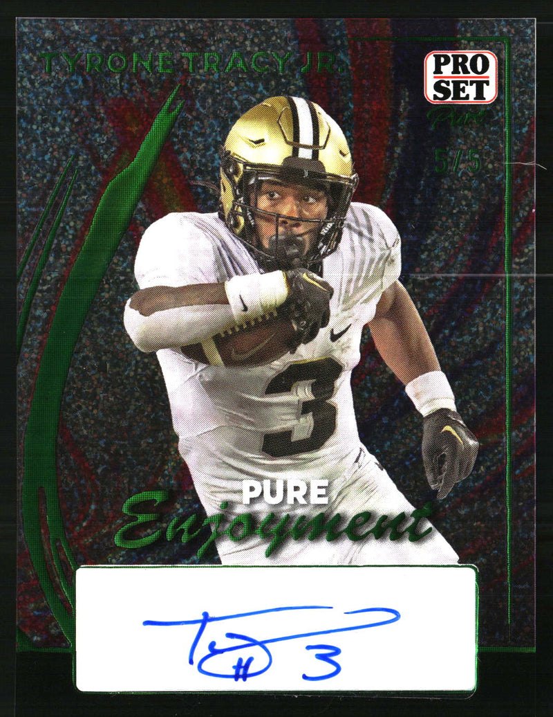Tyrone Tracy Jr. 2024 Pro Set Pure #PE-TTJ Pure Enjoyment Green Stardust SN, AU