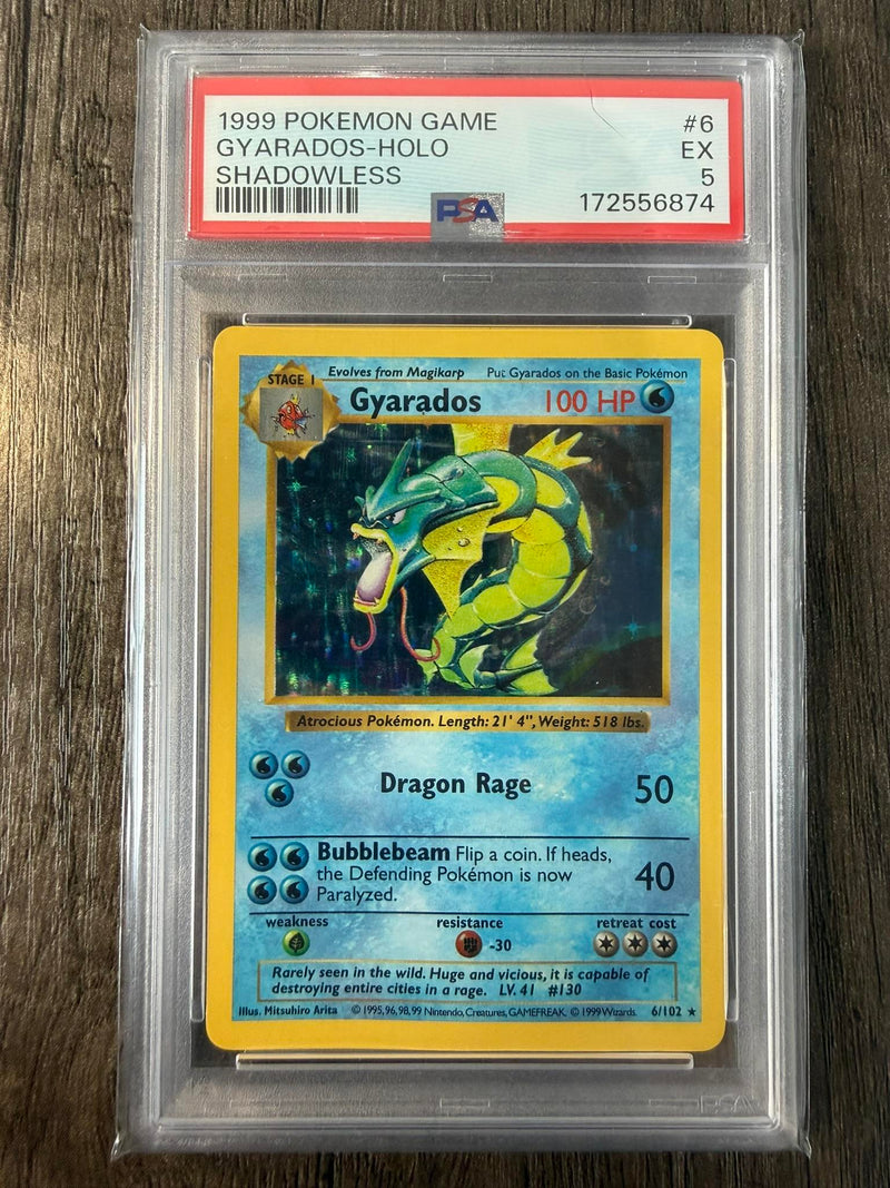 Gyarados-Holo #6 1999 Pokemon Game PSA 5 Shadowless